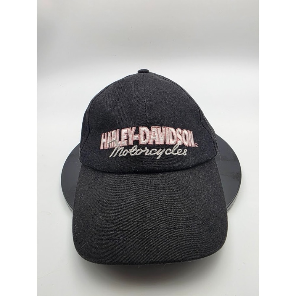 Harley-Davidson Motorcycles‎ Black Strapback Hat Cap Embroidered Logo Cotton